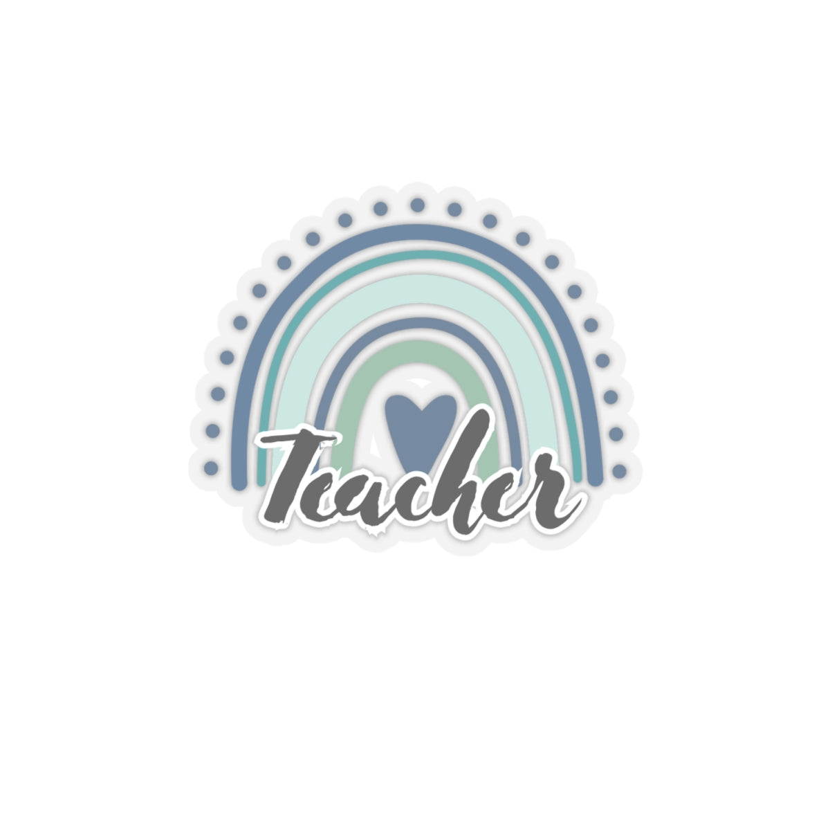 Blue Bojo Rainbow Teacher Kiss-Cut Stickers