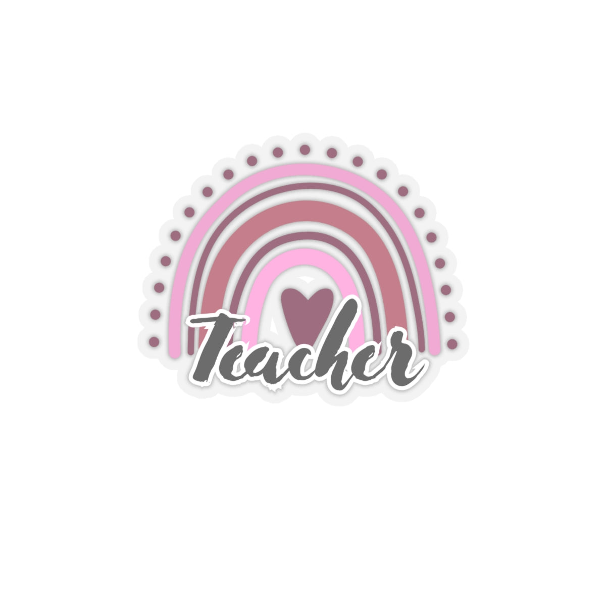 Pink Bojo Rainbow Teacher Kiss-Cut Stickers