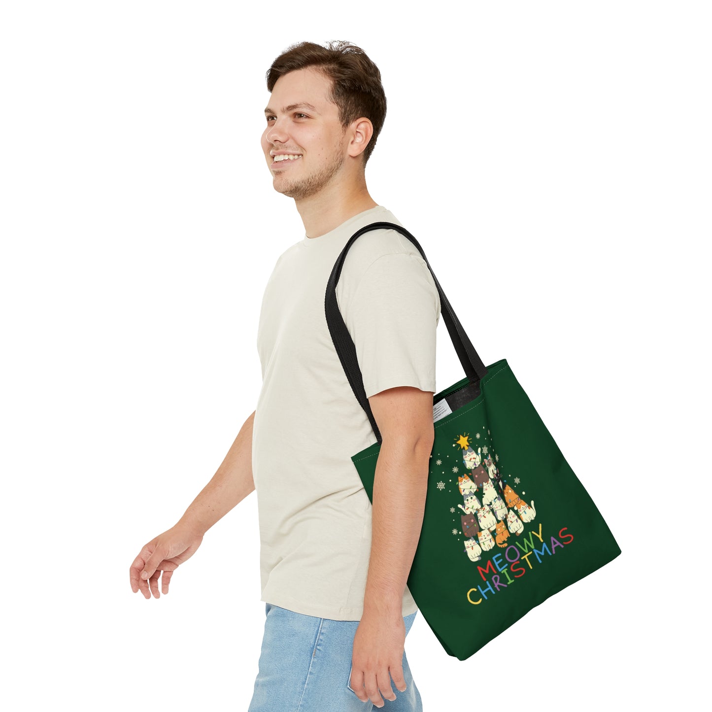 Meowy Christmas Tote Bag