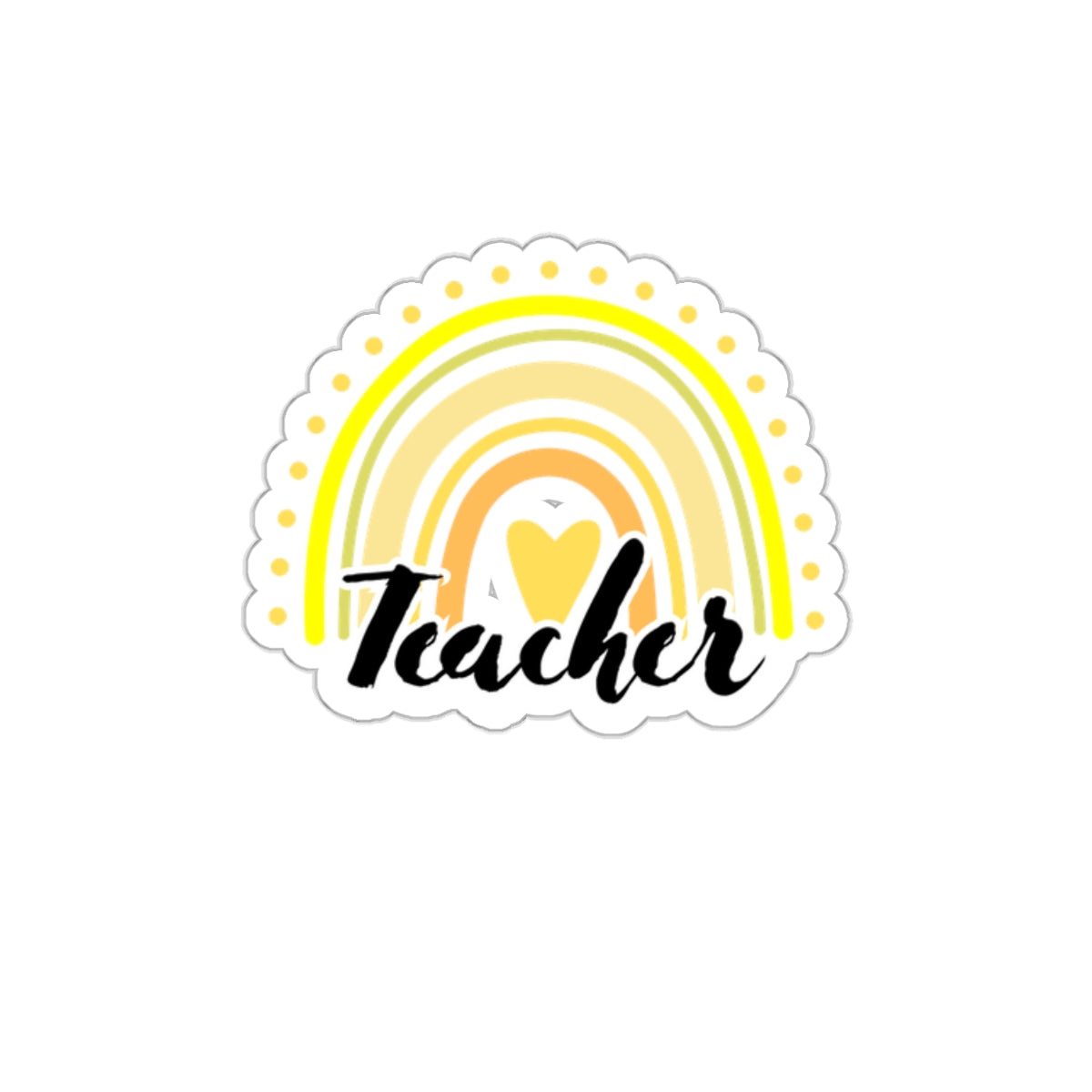 Yellow Bojo Rainbow Teacher Kiss-Cut Stickers