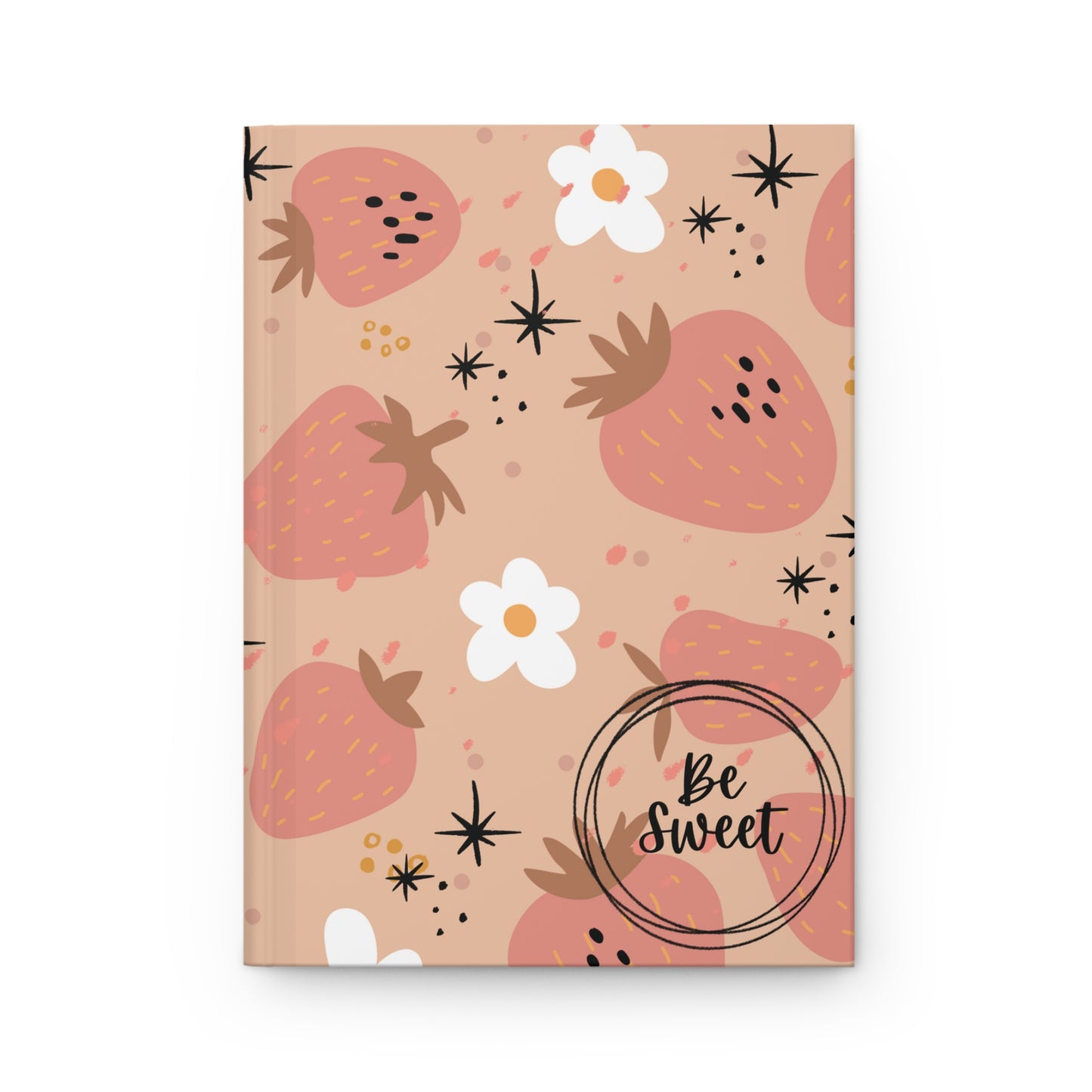 Be Sweet Strawberry Hardcover Journal Matte