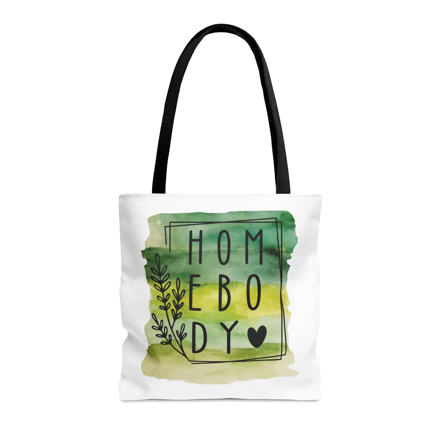 Homebody Green Watercolor Brush Stroke Tote Bag