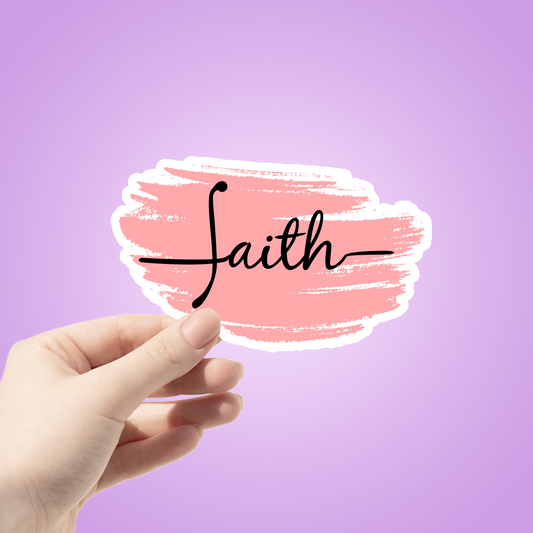 Faith Cross Brush Stroke Kiss-Cut Stickers