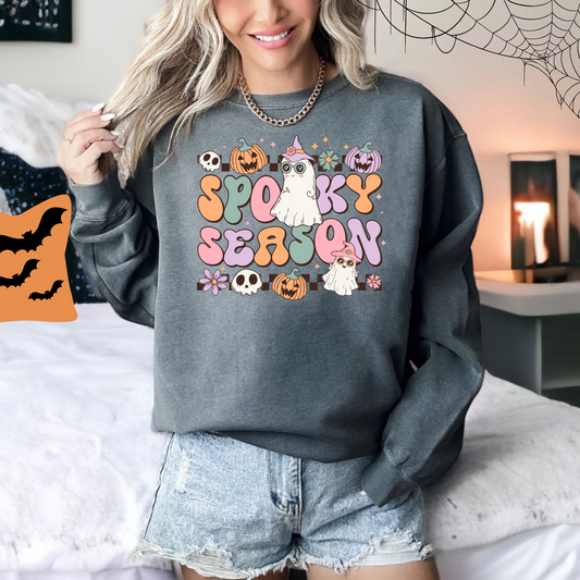 Spooky Season Comfort Color Unisex Garment-Dyed Sweatshirt