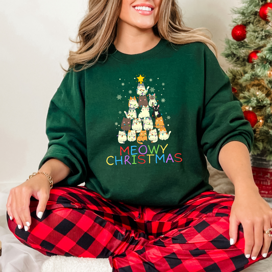 Meowy Christmas Unisex Heavy Blend™ Crewneck Sweatshirt