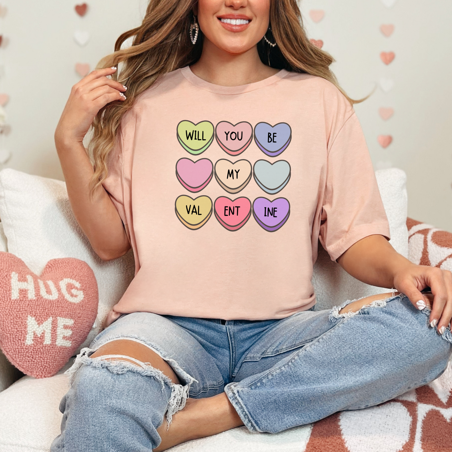 Will You Be My Valentine Heart Unisex Jersey Short Sleeve Tee