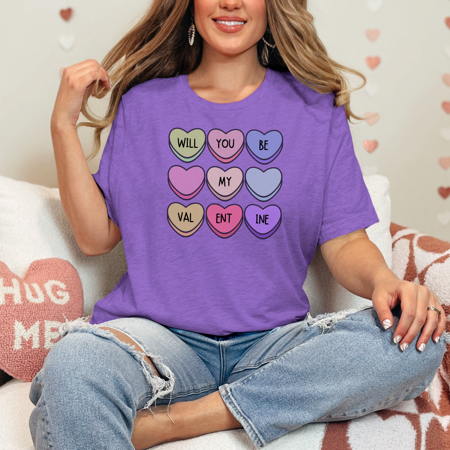 Will You Be My Valentine Heart Unisex Jersey Short Sleeve Tee