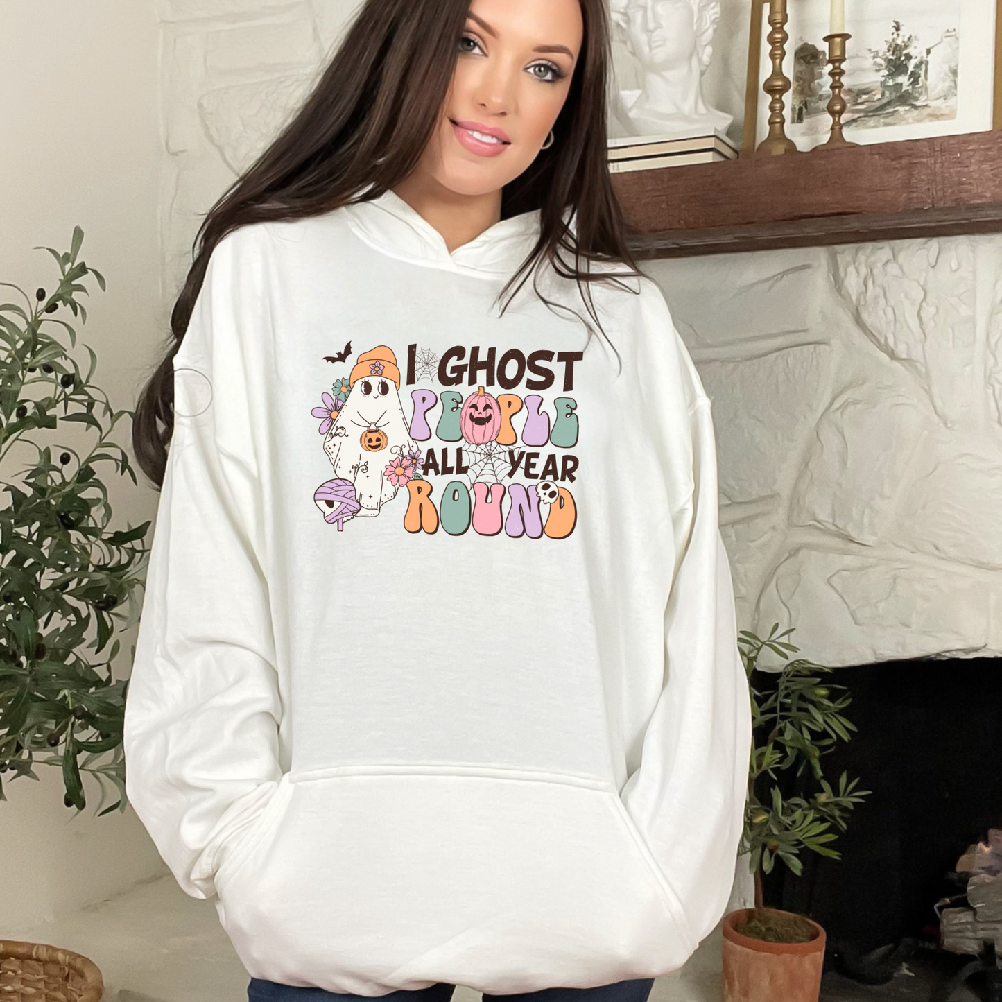 I Ghost People All Year Round Halloween Unisex Heavy Blend™ Hooded Sweatshirt